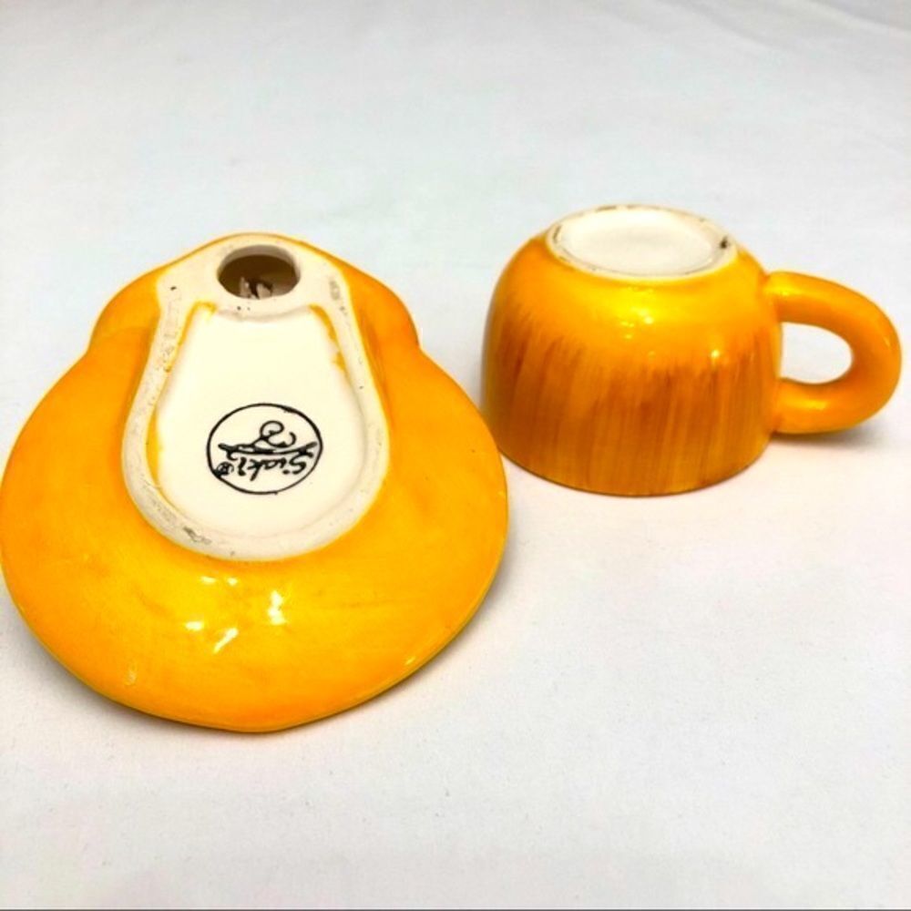 Set /2 Siaki Rare Elephant & Leon Mini Ceramic Cups - Picture 9 of 10